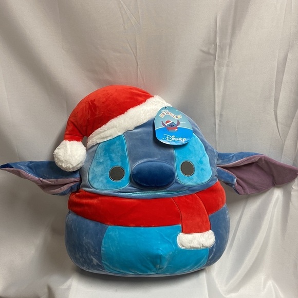 Squishmallow Disney Stitch Santa Jumbo 16” Blue NWT